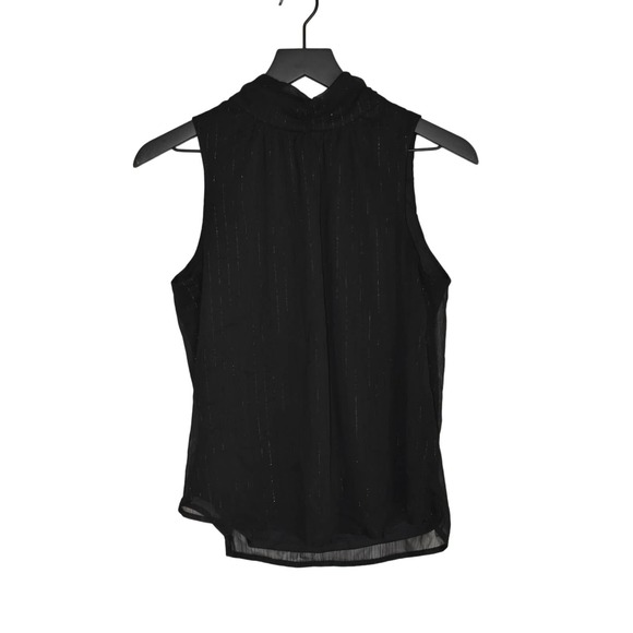 nine britton Tops - Nine Britton Black High Neck Tank Top w/ Silver Shimmer SzXS